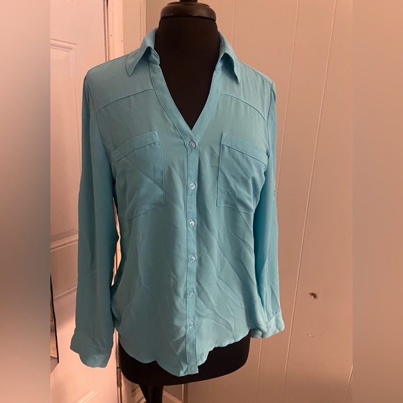 Express Tops - Womens blouse from the express size medium, teal in color